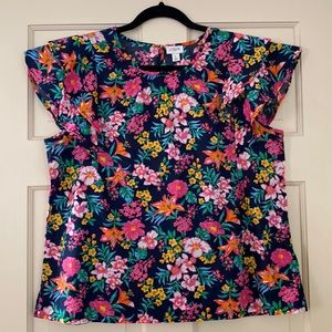 NWT J. Crew Floral Print Top -Large